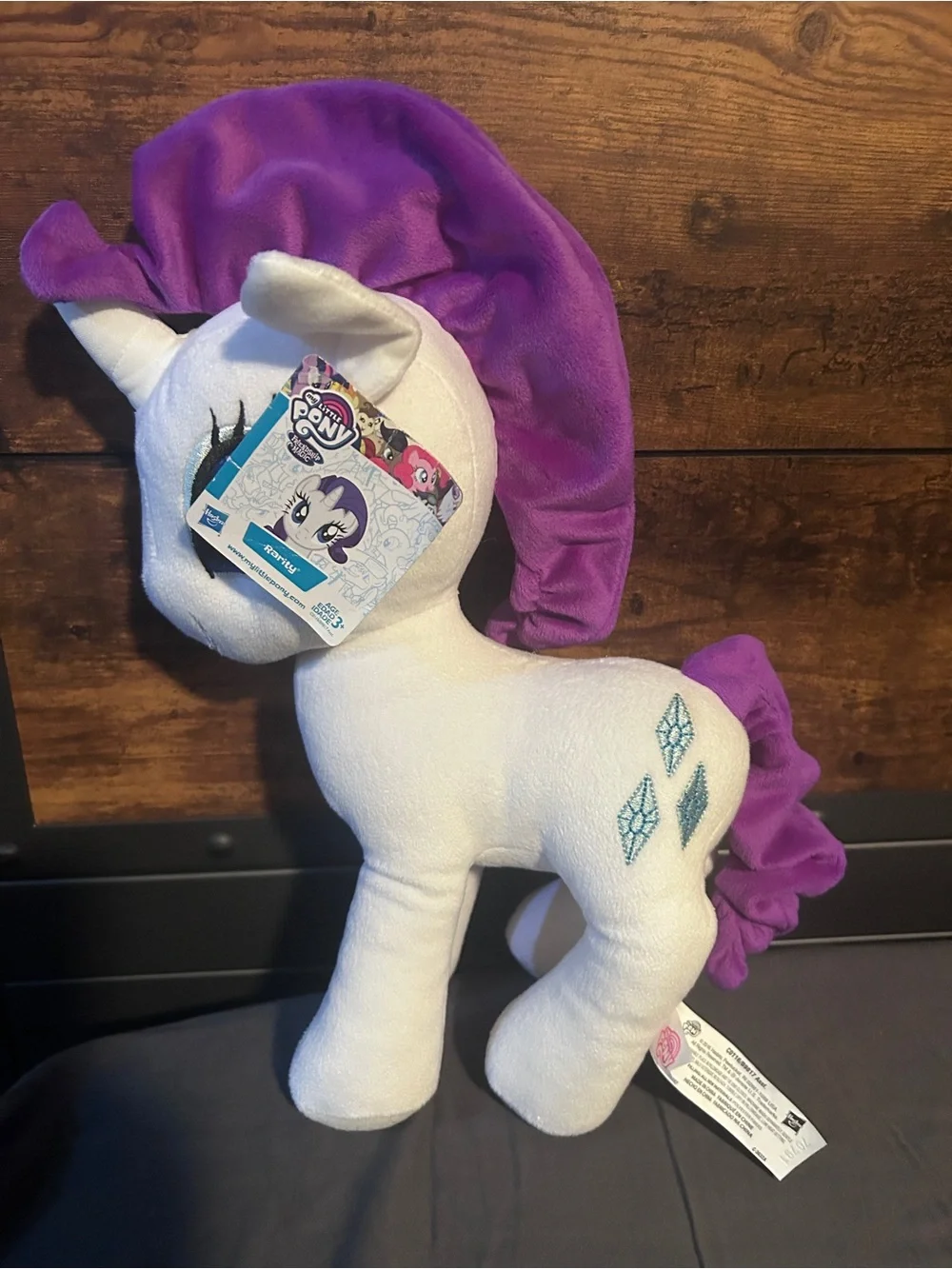 Hasbro My Little Pony Plush Tag - Rarity: White, Pink, Black